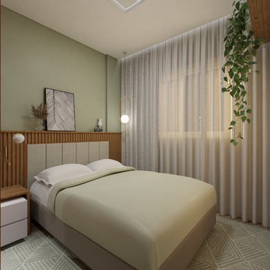 Projeto de Interiores residencial: quarto de casal
