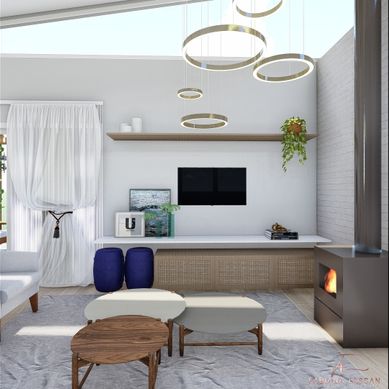 PROJETO DE INTERIORES - SALA DE ESTAR - CLIENTE SC