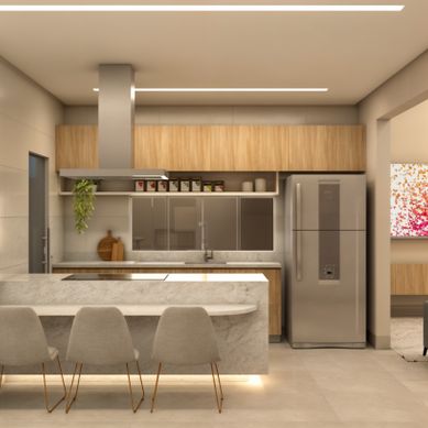Sala e cozinha integradas
