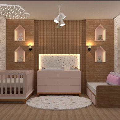 Projeto Encantador de Design de Interiores para Quarto de Bebê