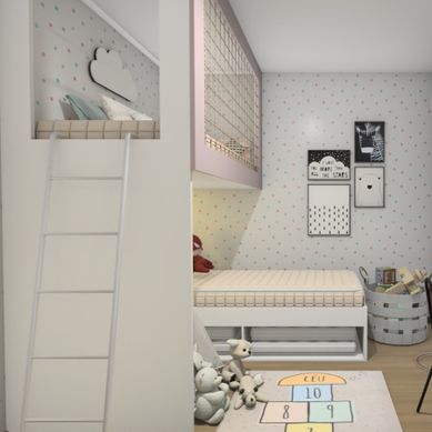 DORMITÓRIO INFANTIL CAMA SUSPENSA