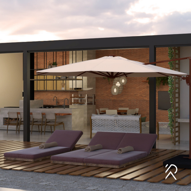 Render de área gourmet