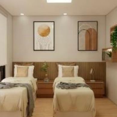 Projeto de quarto de solteiro (autoria de RDV - Home Design)