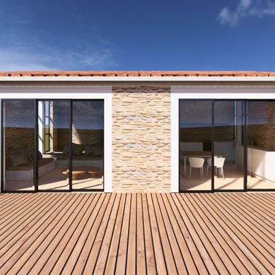casa moderna en piedra