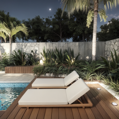 área de lazer com piscina