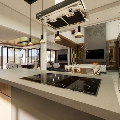  Kitchen and living and dining rooms