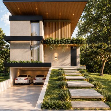 Residência Contemporânea em Terreno com Aclive