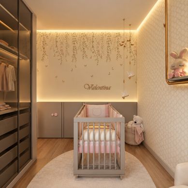 Quarto de bebê com inspiração em jardim