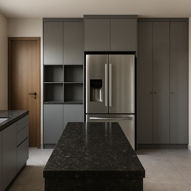 Projeto de Reforma Completa – Cozinha Moderna em Tom Cinza | Lago Sul – Brasília/DF