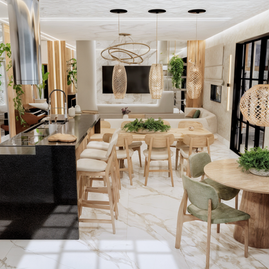 SALA DE ESTAR INTEGRADA COM COZINHA E|S