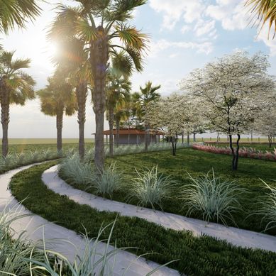 Projeto de paisagismo para uma entrada de uma Fazenda
