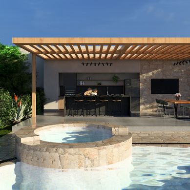 Espaço Gourmet Externo — Modelagem 3D e Render