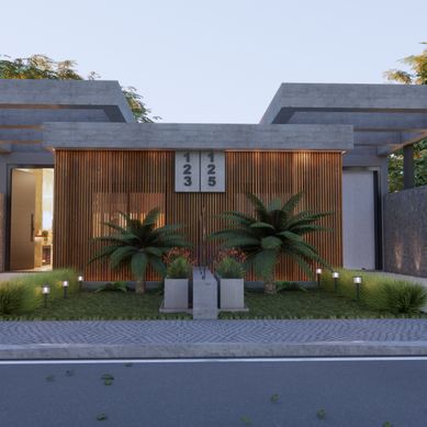 Estudo de fachada para casas geminadas