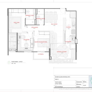 Personalização de apartamento na planta.