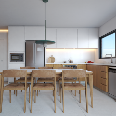 Cozinha e sala de jantar
