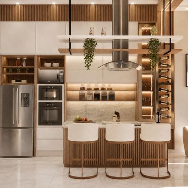 SALA INTEGRADA À COZINHA E SALA DE JANTAR