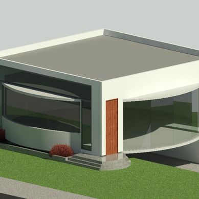 Casa quadrada e redonda