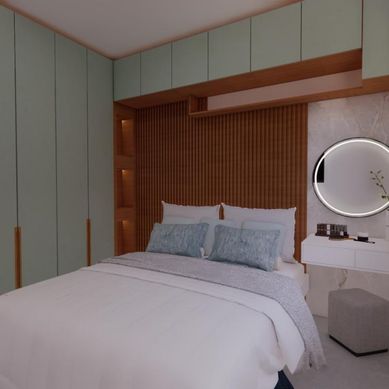 Quarto com móveis planejados