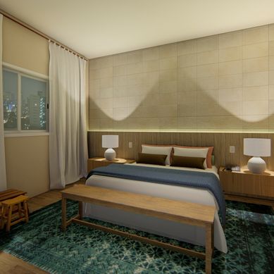Projeto de suíte residencial de alto padrão