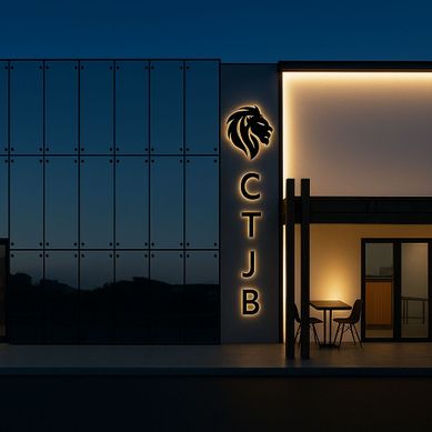 arquitetura contemporânea com forte linguagem minimalista e corporativa