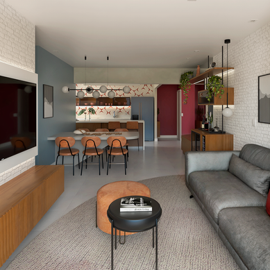 Projeto de Reforma de Interiores - Apart. de 60 m²