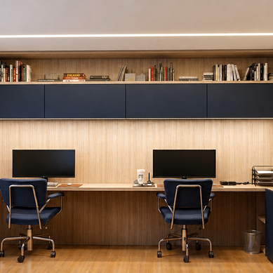 Escritório Funcional de Elegância Minimalista