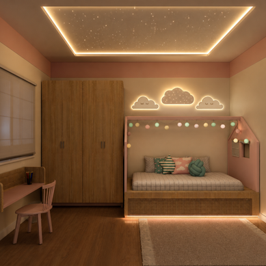 Quarto infantil com atmosfera lúdica