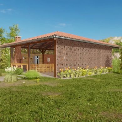 Área gourmet e jardim