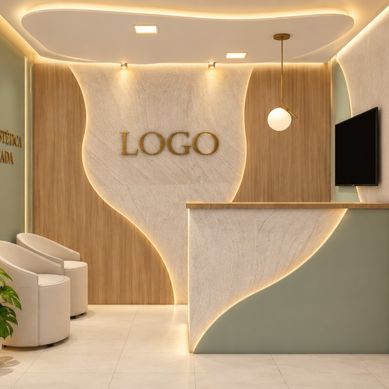 Recepção de Clínica de Estética | Arquitetura Comercial e Design de Interiores