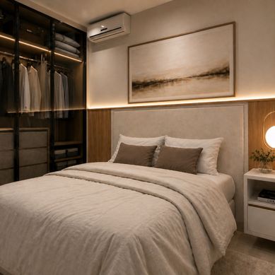 Suíte Master Contemporânea | Design de Interiores + Render 3D