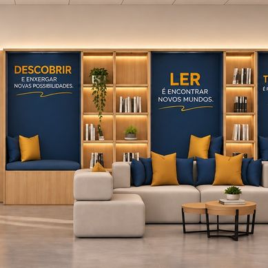 Biblioteca Escolar Contemporânea | Interiores + Visualização 3D