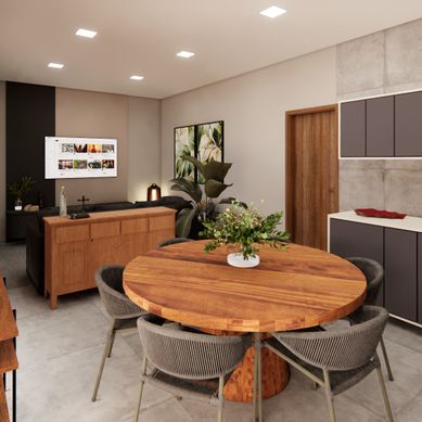 Projeto de interiores de uma varanda e Cozinha