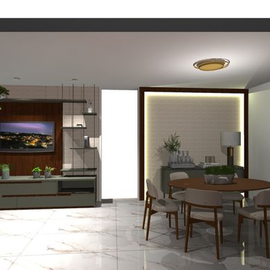 Repaginar de forma sincronizada  Integração de sala de estar e jantar