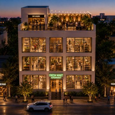 Modern 3-Storey Commercial Complex & Shopping Mall