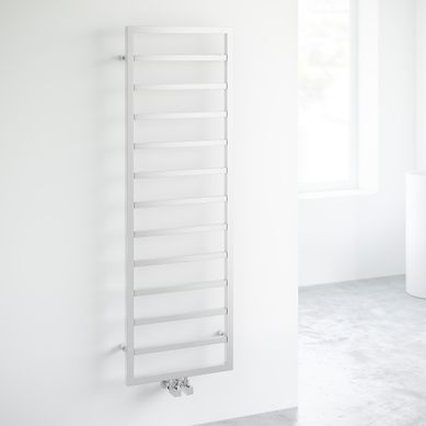 EGNA TALL SQUARE MODERN BATHROOM LADDER RADIATOR POLISHED STAINLESS STEEL