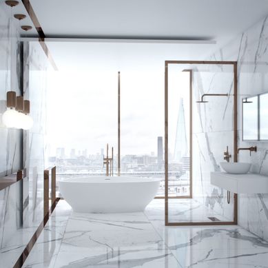 LUSSO STONE LISSONI SOLID SURFACE FREESTANDING CORNER BATH 1780