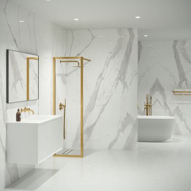 LUSSO MAYFAIR BRUSHED GOLD SHOWER SCREEN (ALL SIZES)