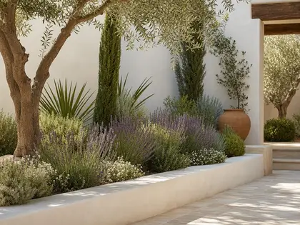 Canteiros de jardim em estilo mediterrâneo: o guia para um exterior calmo e luminoso