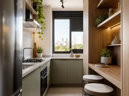 Cozinha pequena contemporânea: como criar um visual leve, funcional e elegante