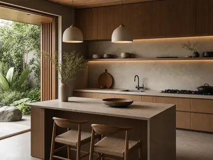 Cozinha japandi: como criar um visual calmo, funcional e acolhedor