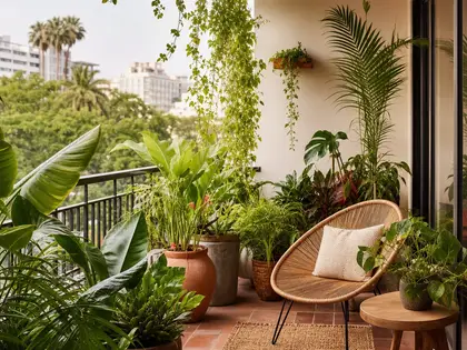 jardín de balcón tropical: cómo lograr un refugio verde con vibra relajada