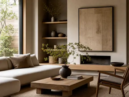 A calm Japandi living room: how to create the look at home
