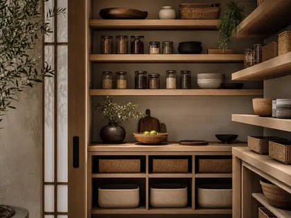 A Japandi pantry: calm order for everyday living
