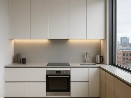 minimalist apartment — kitchen (urban)