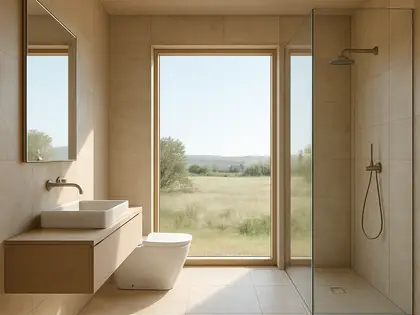 minimalist house — bathroom (rural)