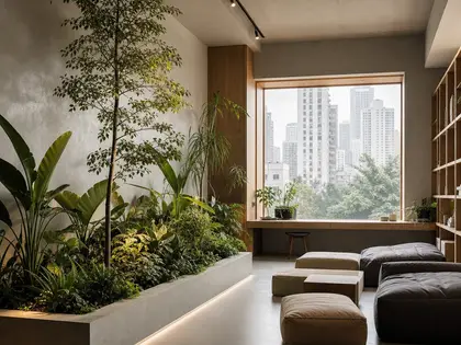 minimalist indoor garden — youth room (urban)