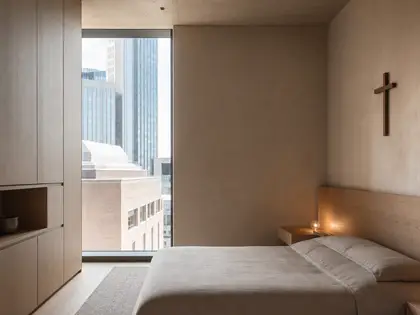 minimalist church — bedroom (urban)