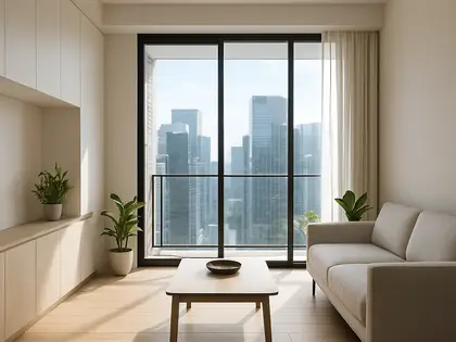 minimalist condo — room (urban)