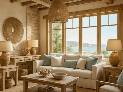 rustic store — living room (coastal)