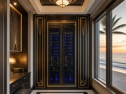 art deco home — server room (beach)